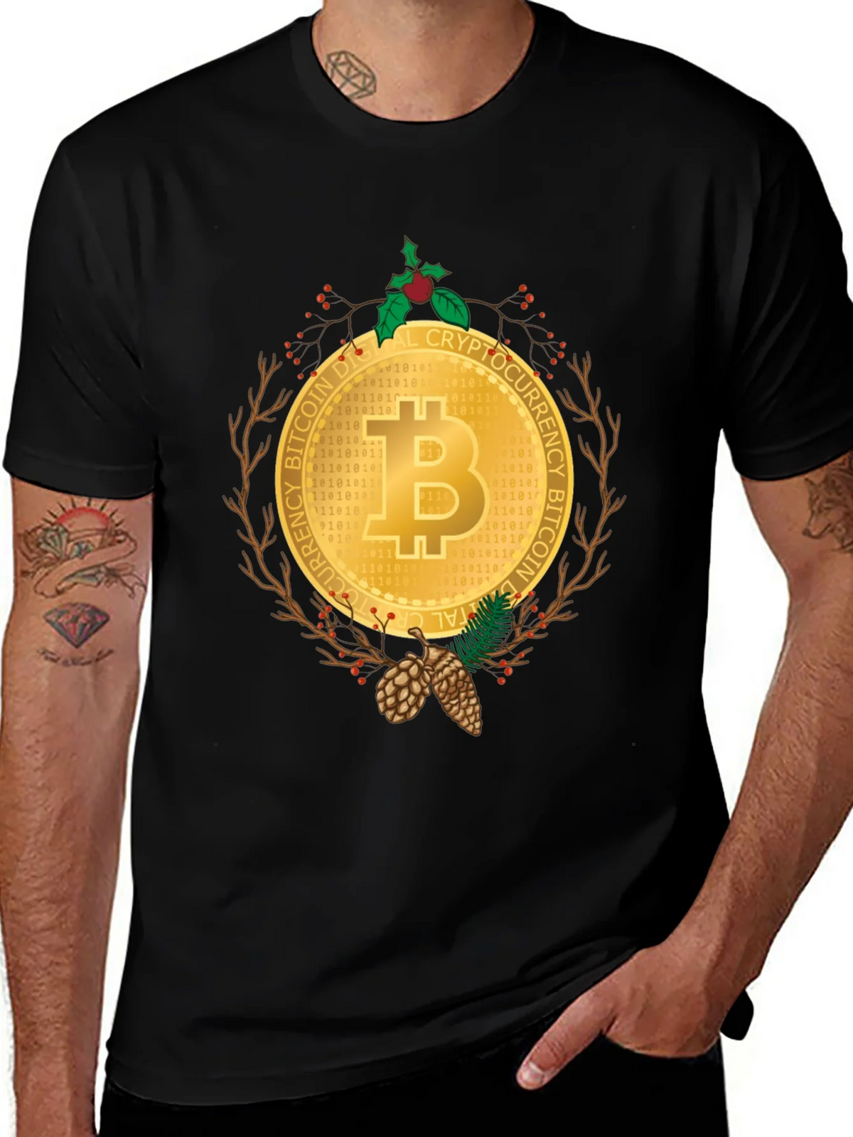 Bitcoin Christmas Holiday T-Shirt - Crypto Digital Currency product image 1