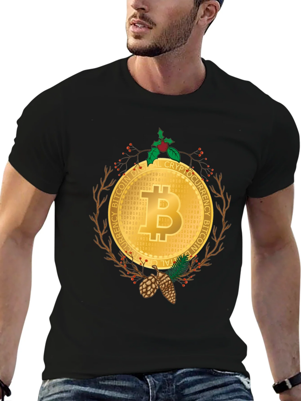Bitcoin Christmas Holiday T-Shirt - Crypto Digital Currency product image 6