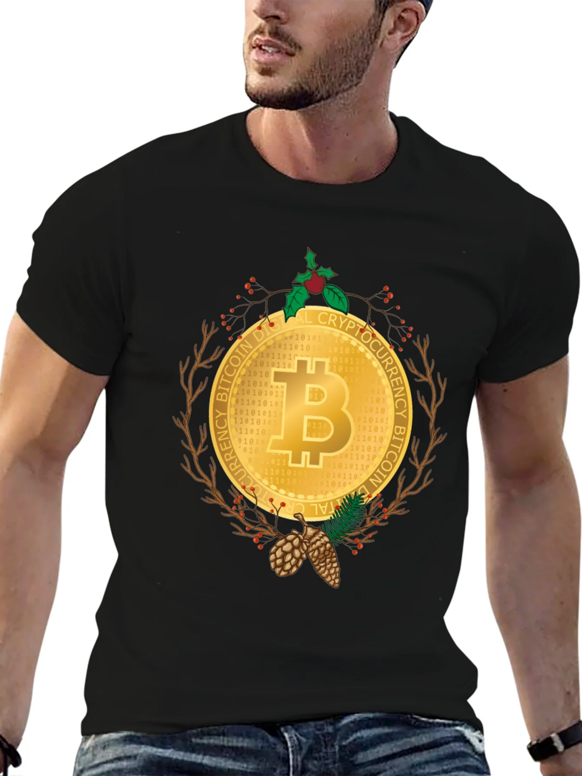 Bitcoin Christmas Holiday T-Shirt - Crypto Digital Currency product image 6