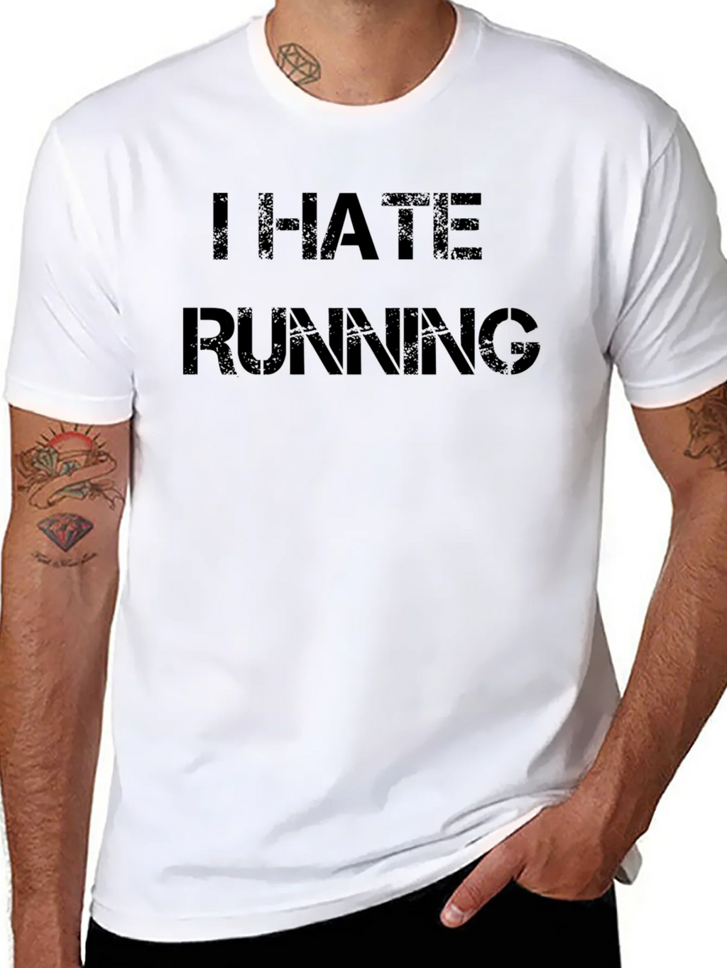 I Hate Running Black T-Shirt product image 7