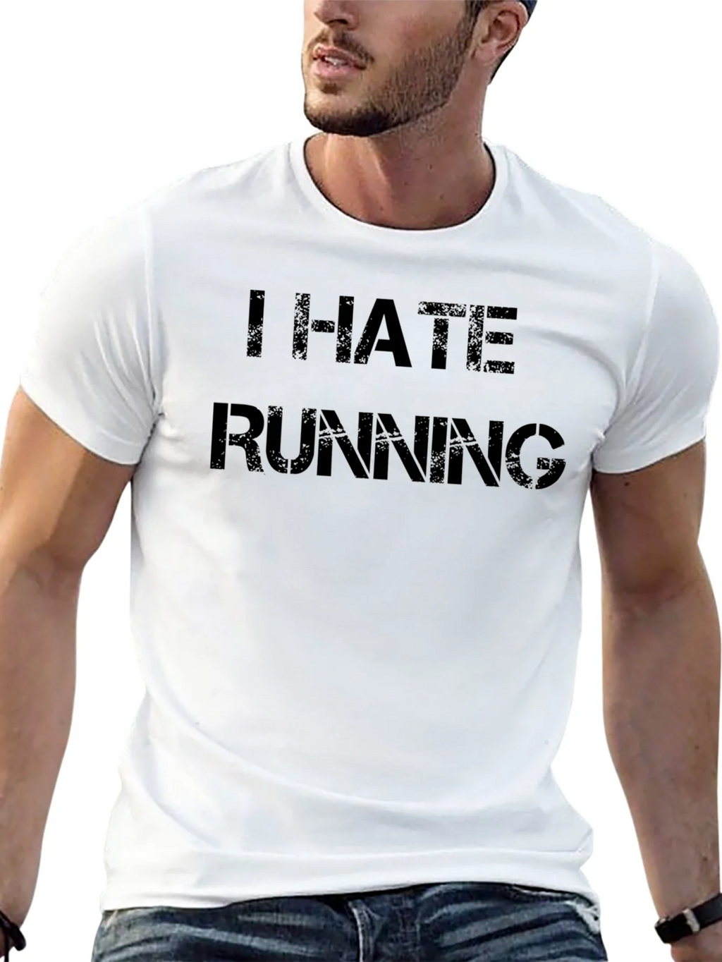 I Hate Running Black T-Shirt product image 12