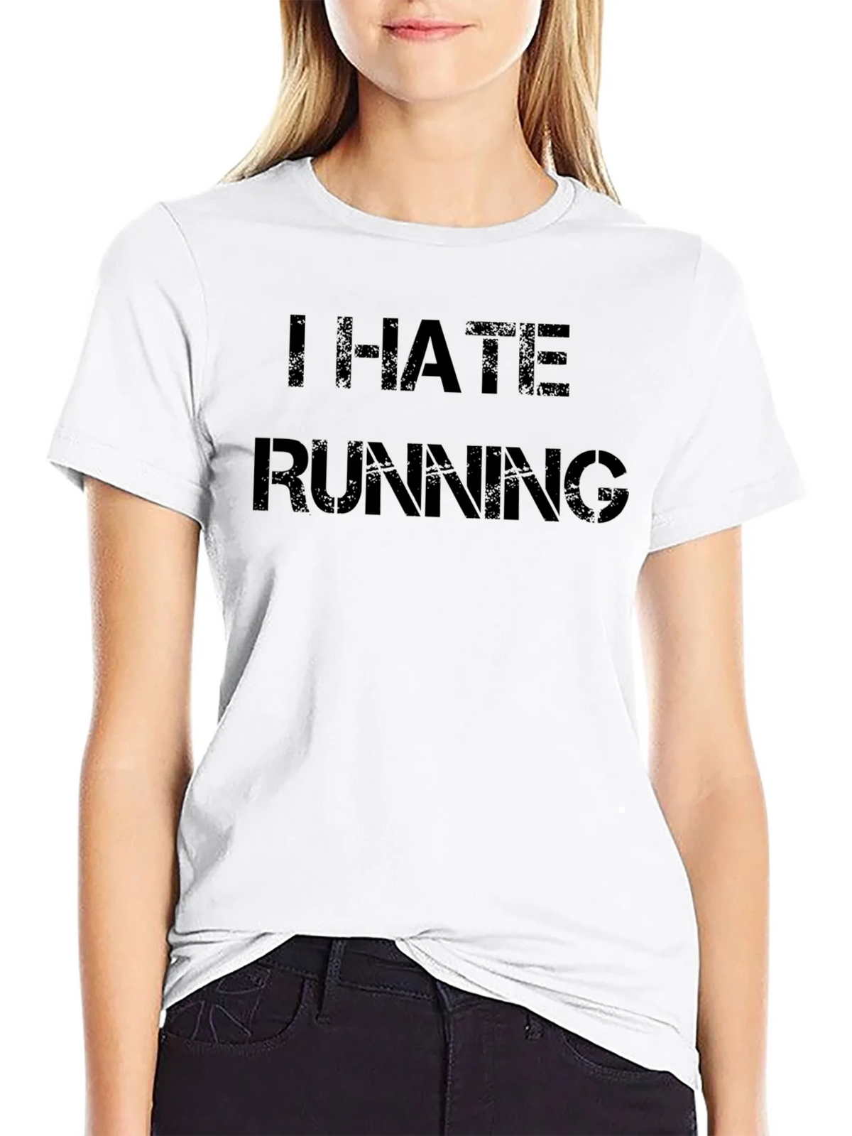 I Hate Running Black T-Shirt product image 8