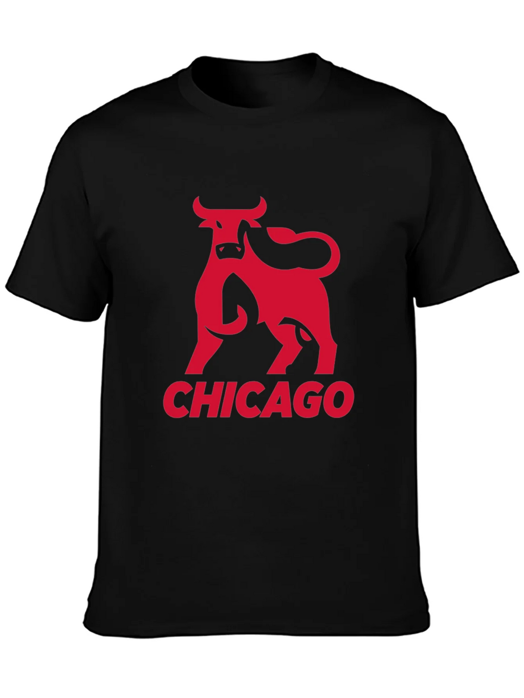 Chicago Bulls Graphic Tee - Red Bull Print on Black product image 3