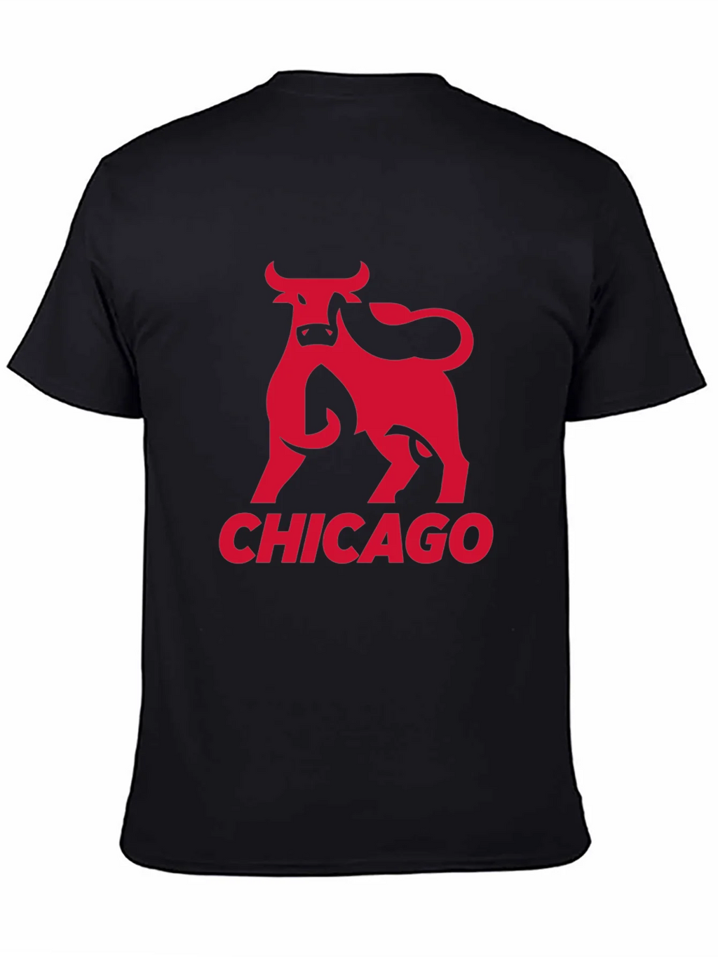 Chicago Bulls Graphic Tee - Red Bull Print on Black product image 4