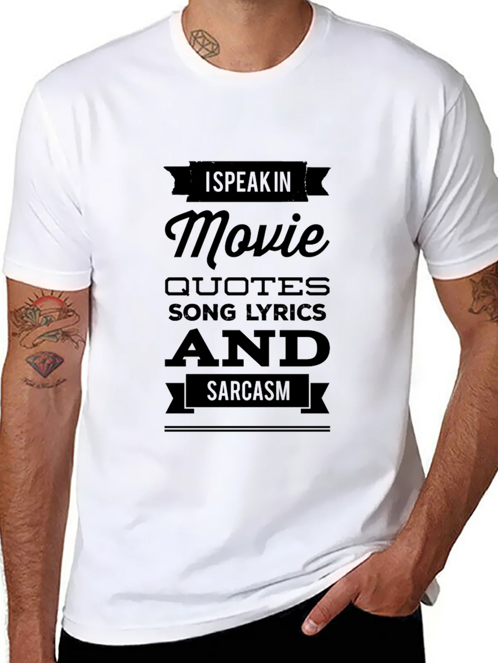 Movie Quotes & Sarcasm Black T-Shirt product image 7