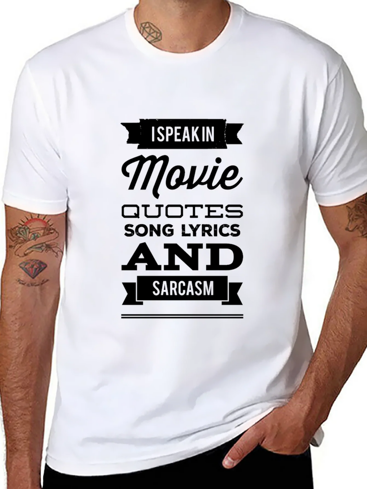 Movie Quotes & Sarcasm Black T-Shirt product image 7