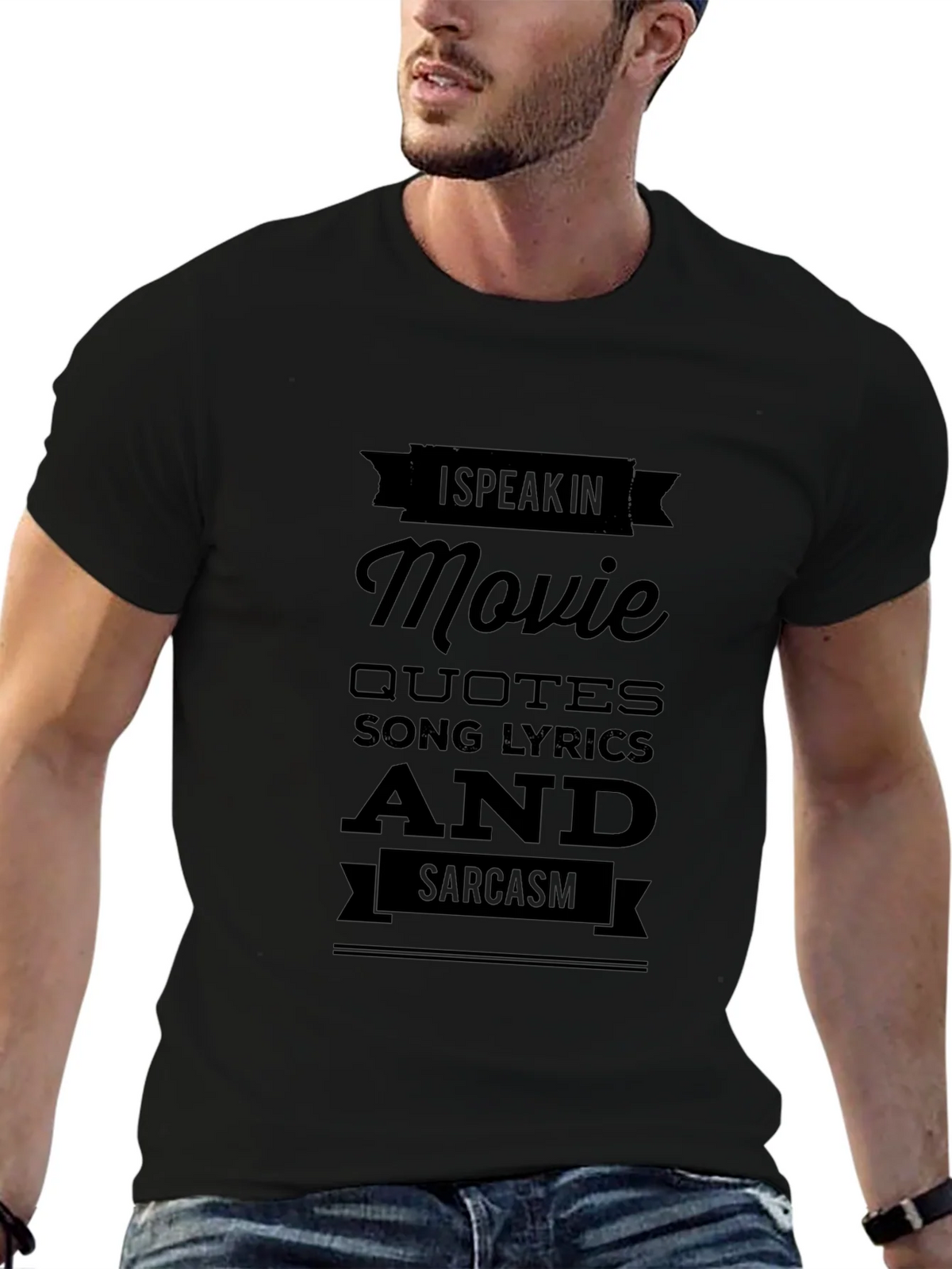 Movie Quotes & Sarcasm Black T-Shirt product image 6