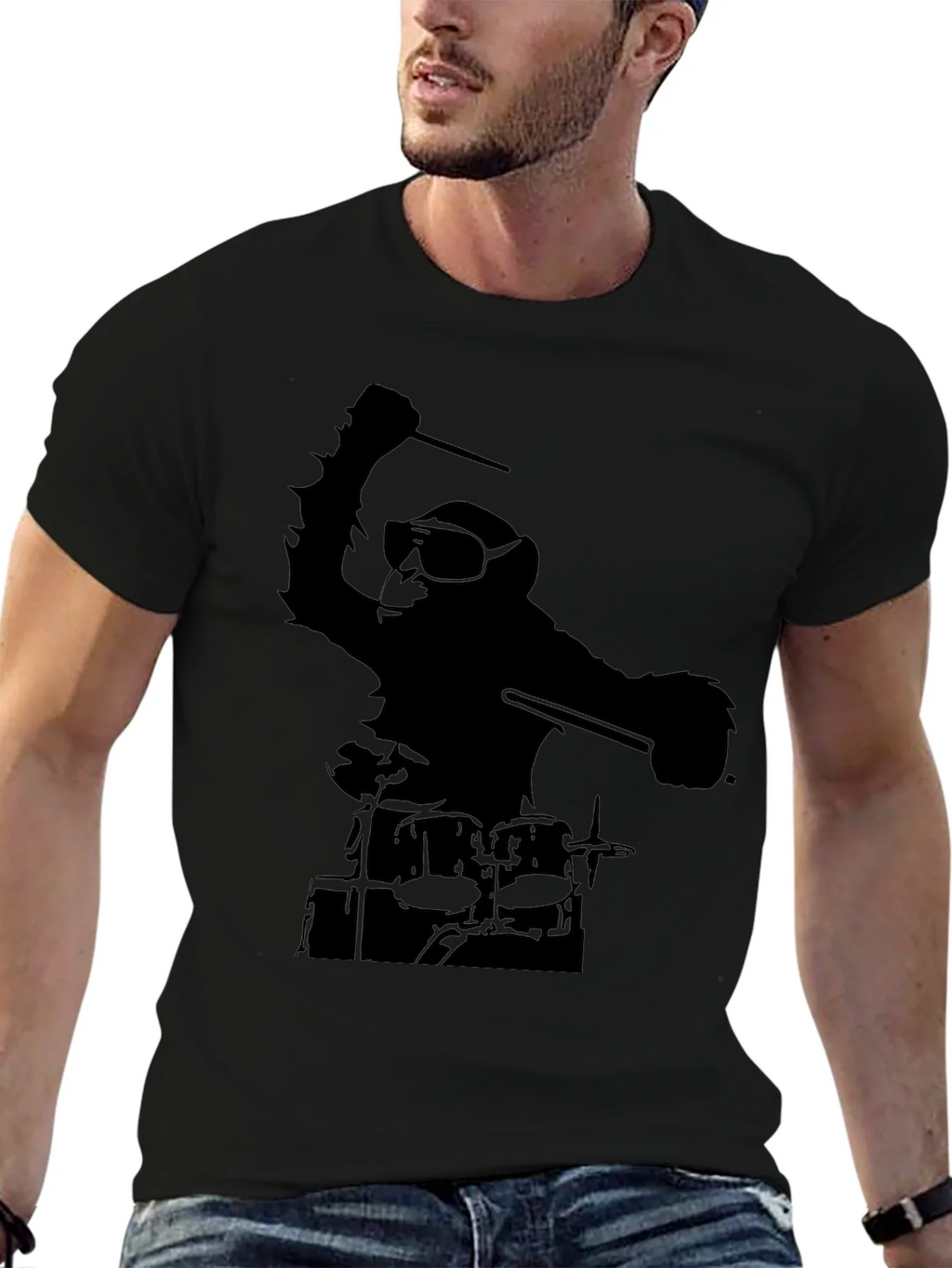 Monkey Drummer Graphic Tee product image 3