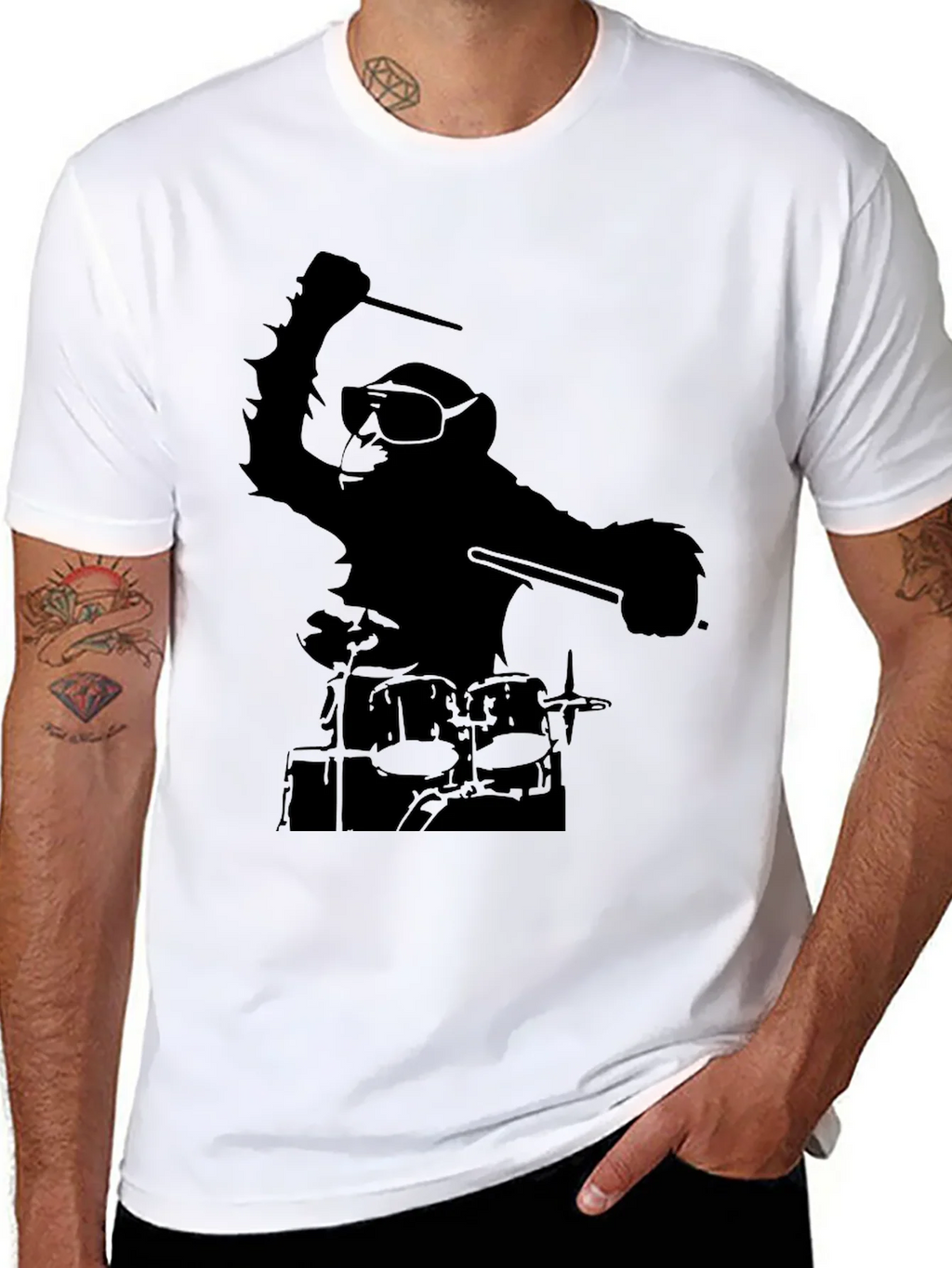 Monkey Drummer Graphic Tee product image 4