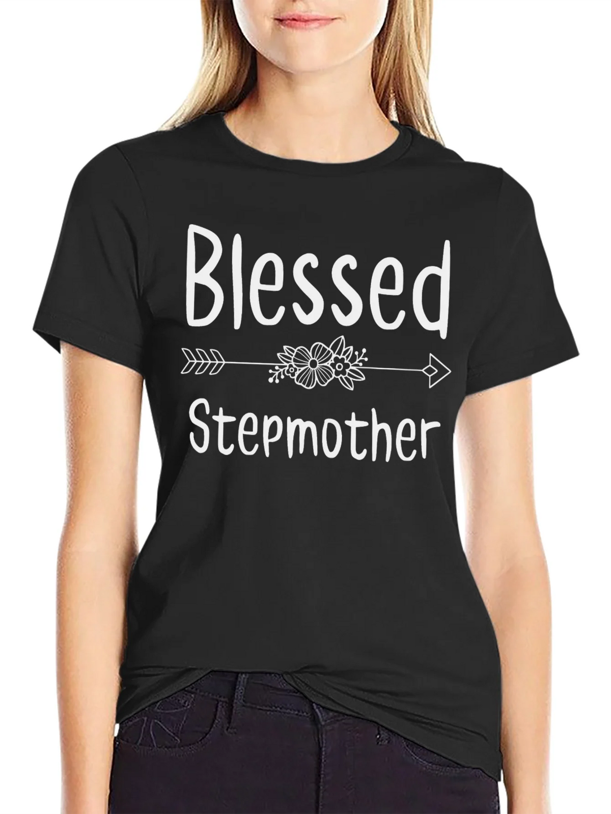 Blessed Stepmother T-Shirt - Cute Floral Arrow Design product image 2
