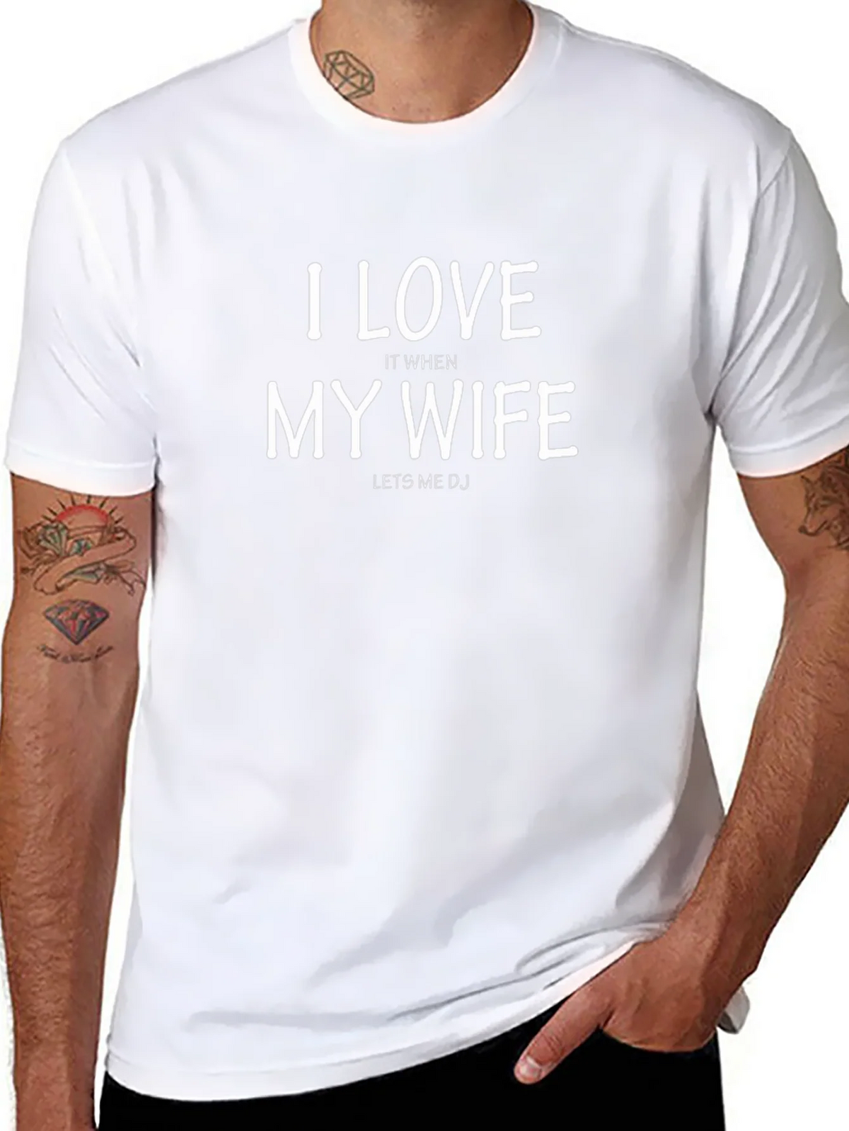 I Love My Wife DJ Black T-Shirt product image 7