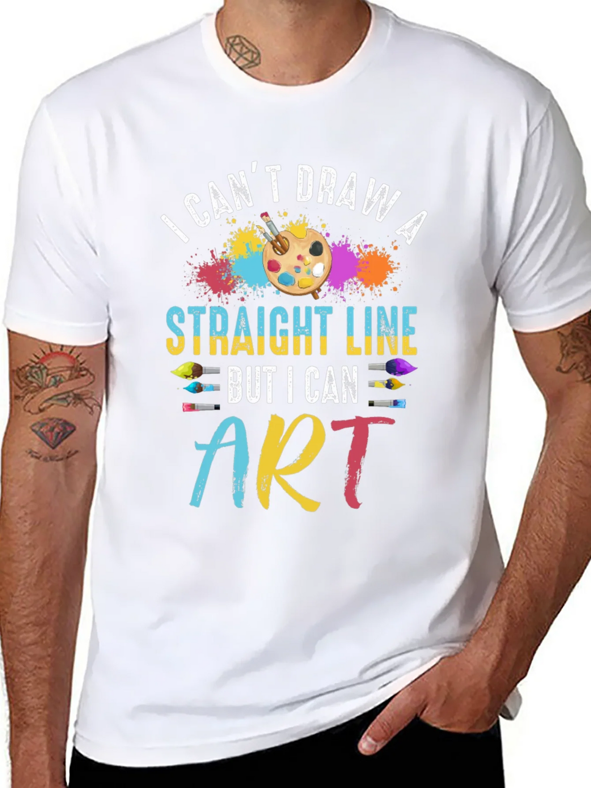 Artists Statement T-Shirt: I Cant Draw Straight Line But I product image 7