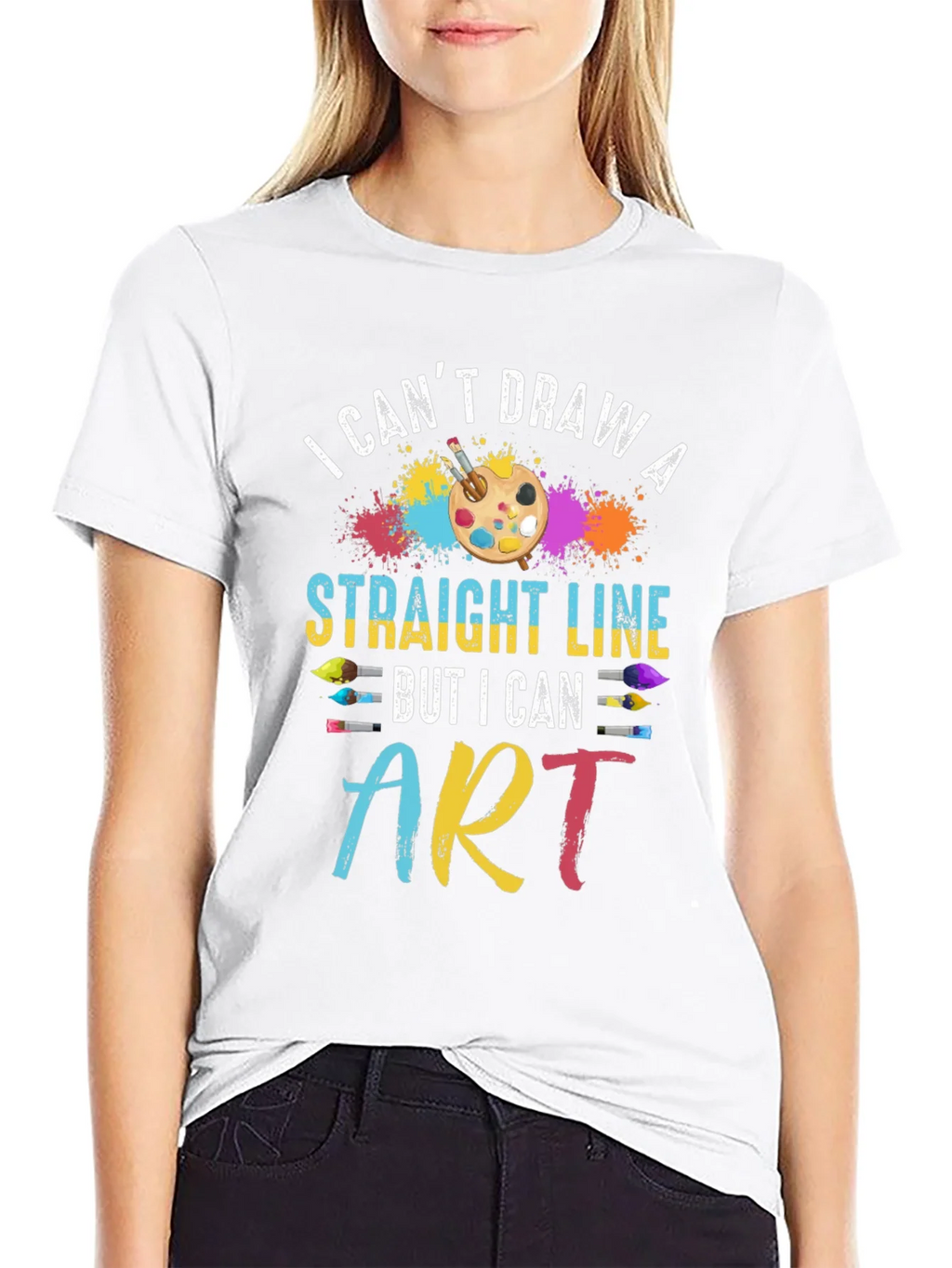 Artists Statement T-Shirt: I Cant Draw Straight Line But I product image 8