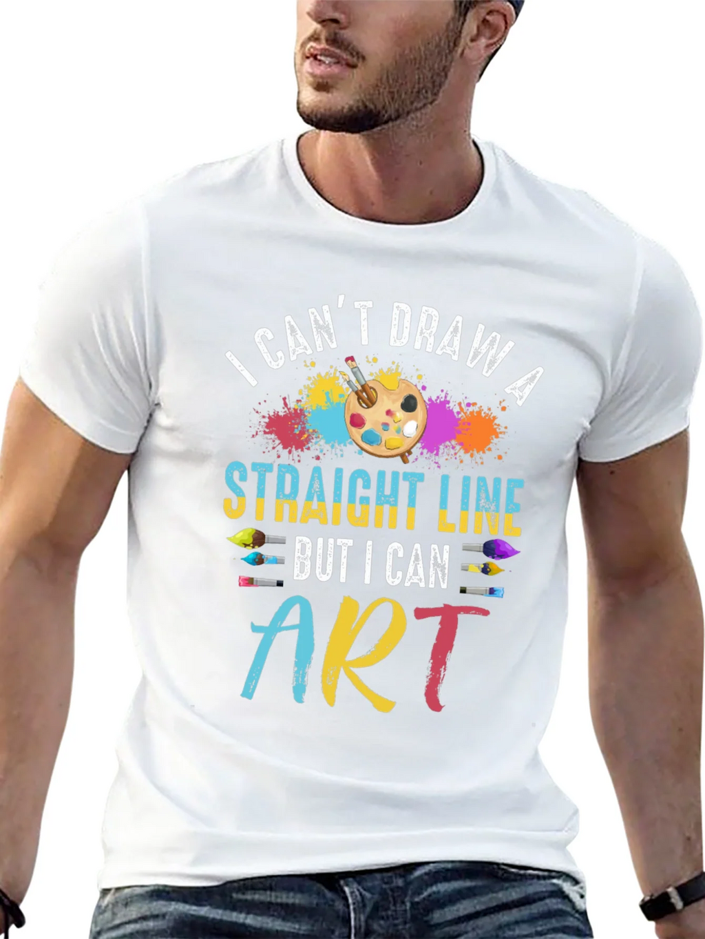Artists Statement T-Shirt: I Cant Draw Straight Line But I product image 12