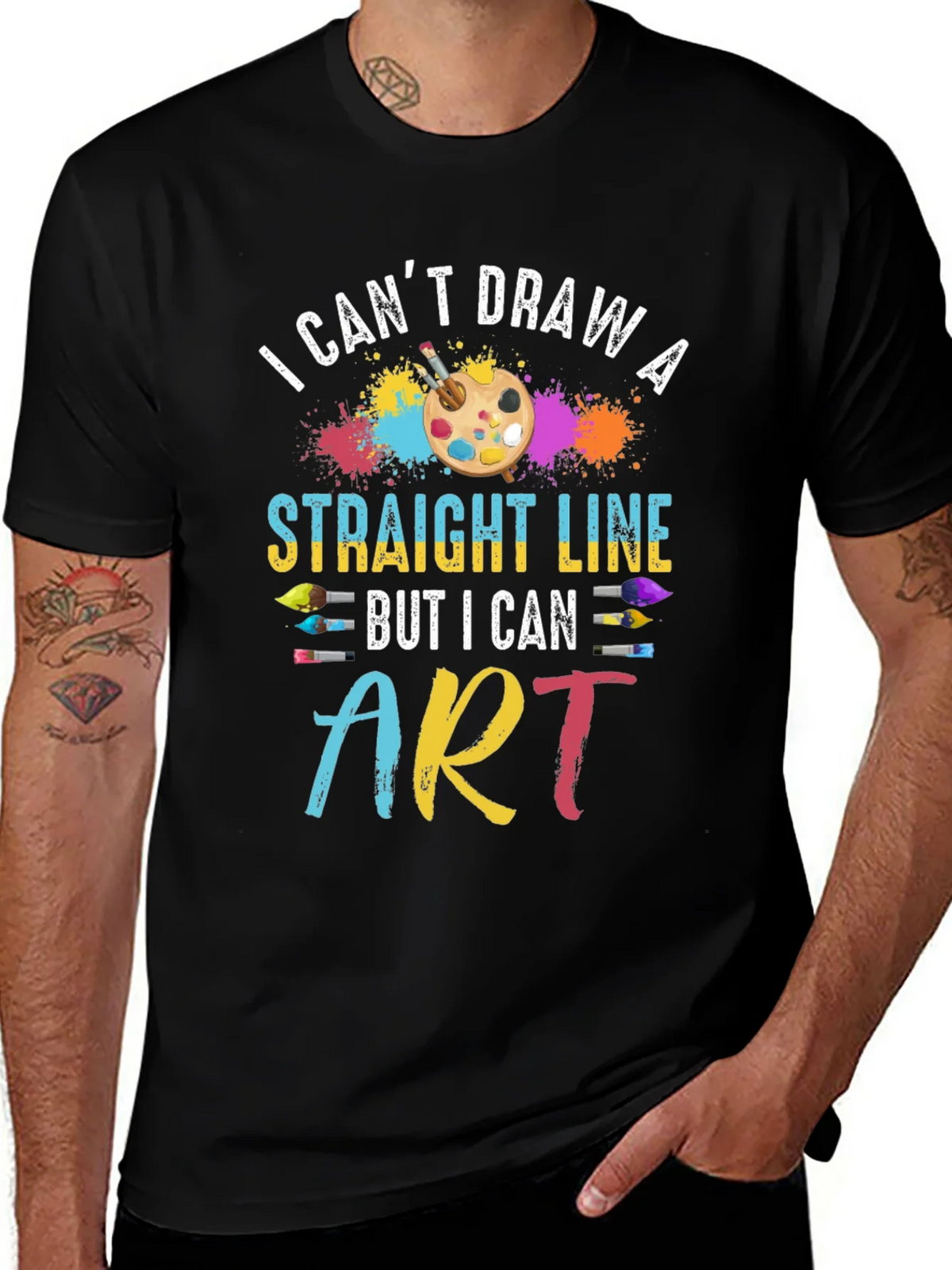 Artists Statement T-Shirt: I Cant Draw Straight Line But I product image 1