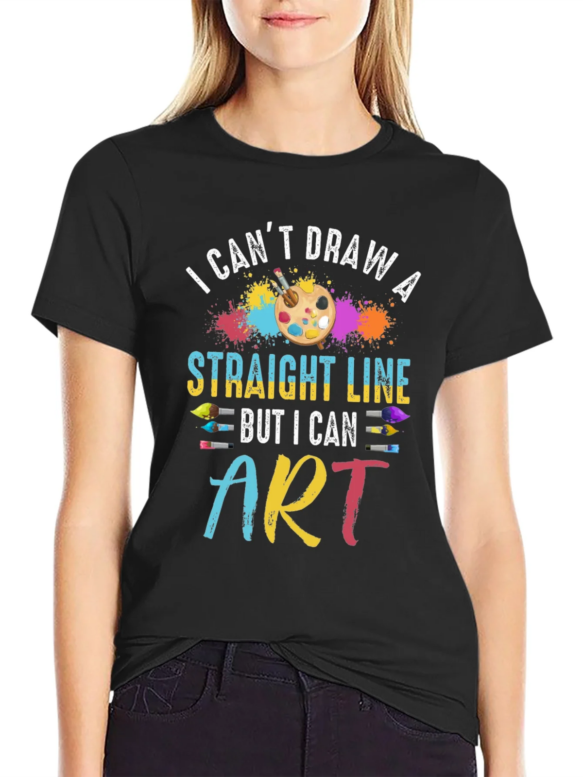 Artists Statement T-Shirt: I Cant Draw Straight Line But I product image 2