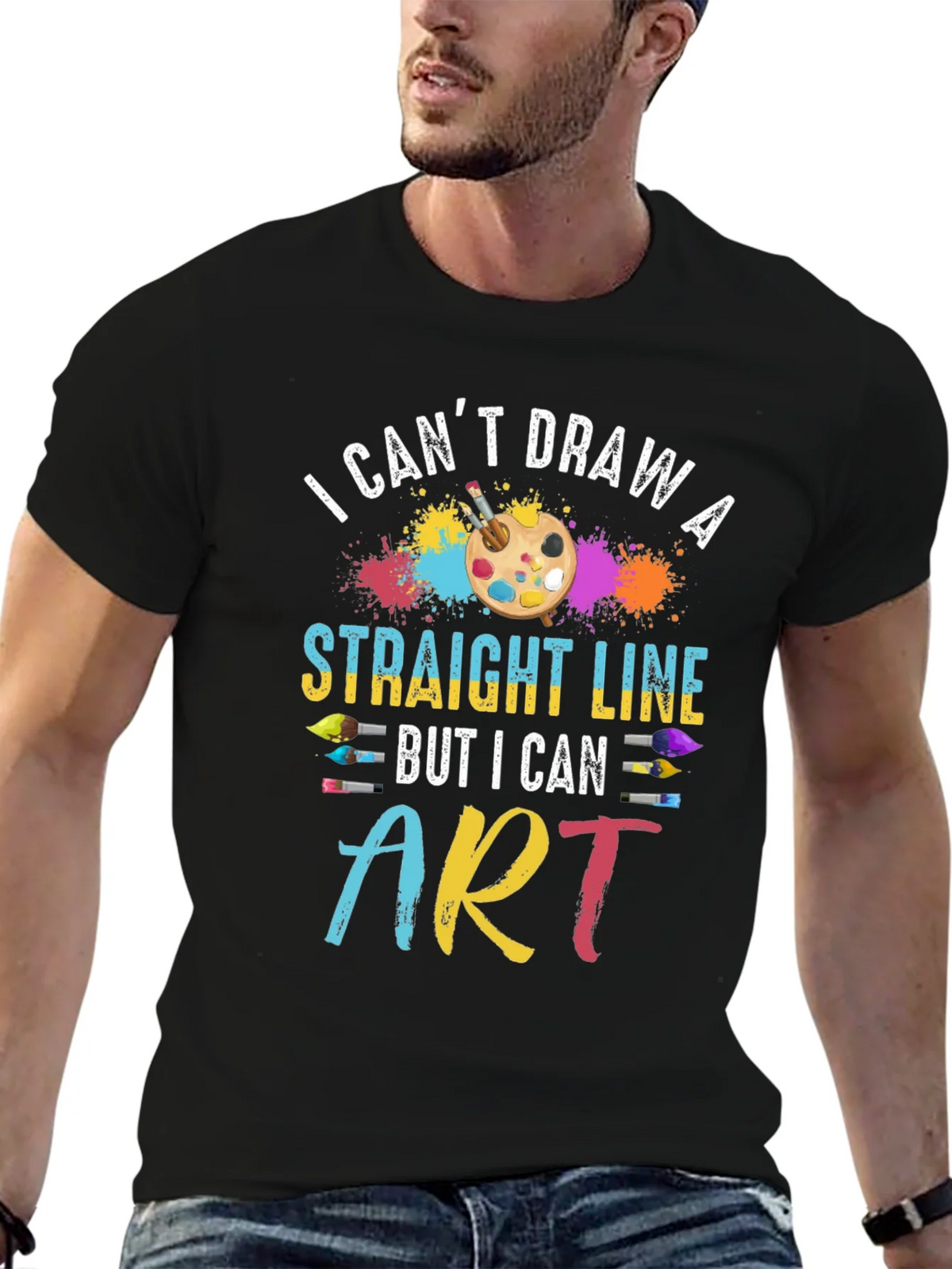 Artists Statement T-Shirt: I Cant Draw Straight Line But I product image 6
