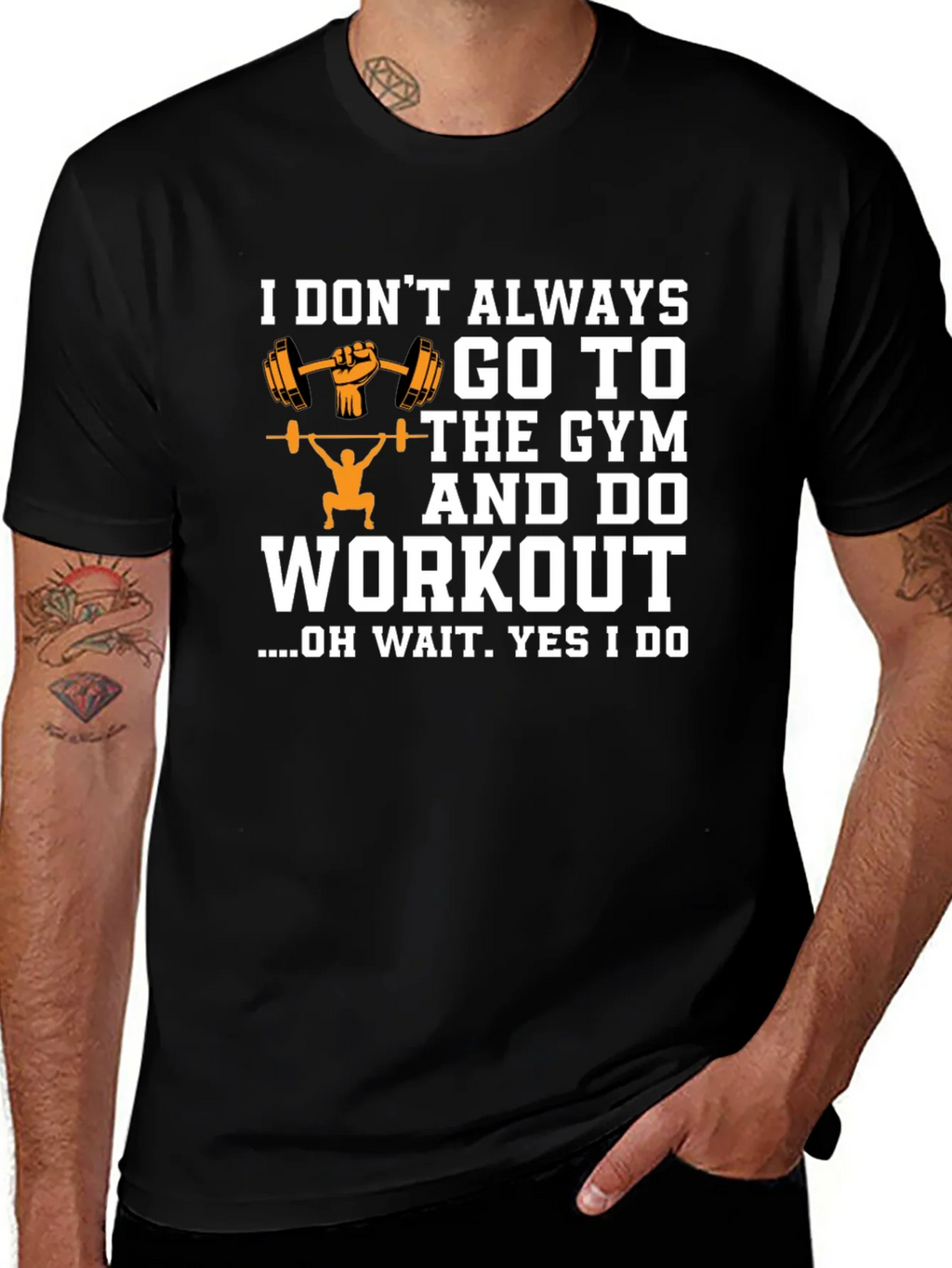 Gym Workout Graphic T-Shirt - Black product image 1