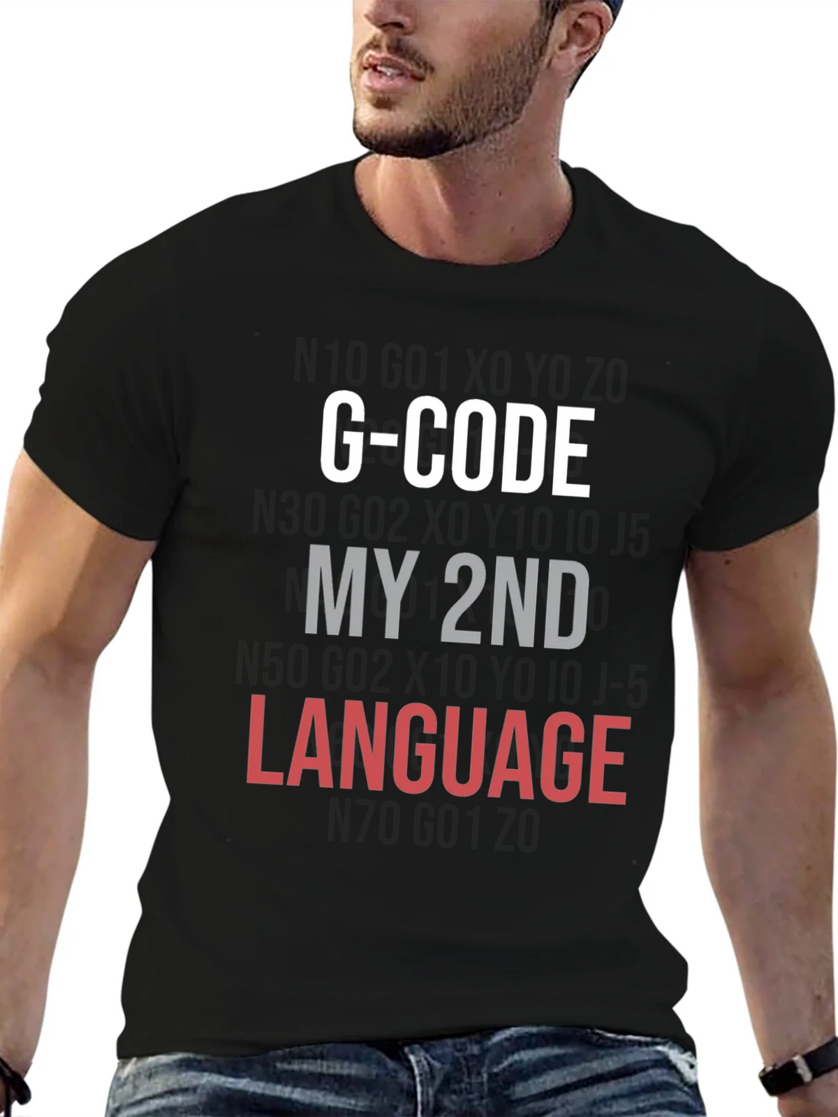 G-Code My 2nd Language Black T-Shirt product image 6