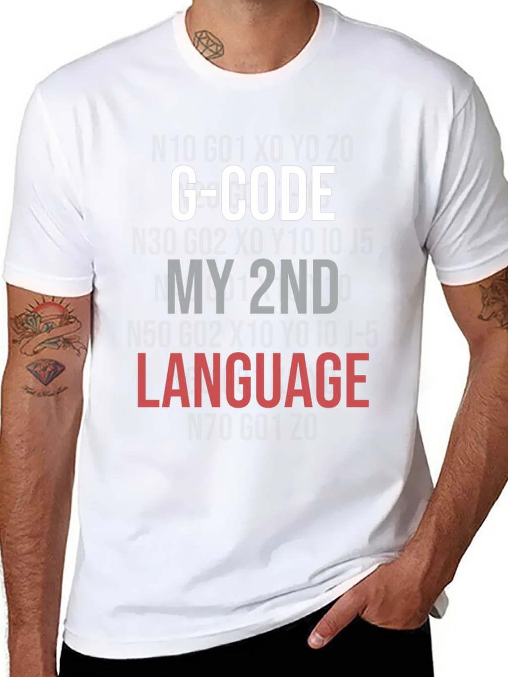 G-Code My 2nd Language Black T-Shirt product image 7
