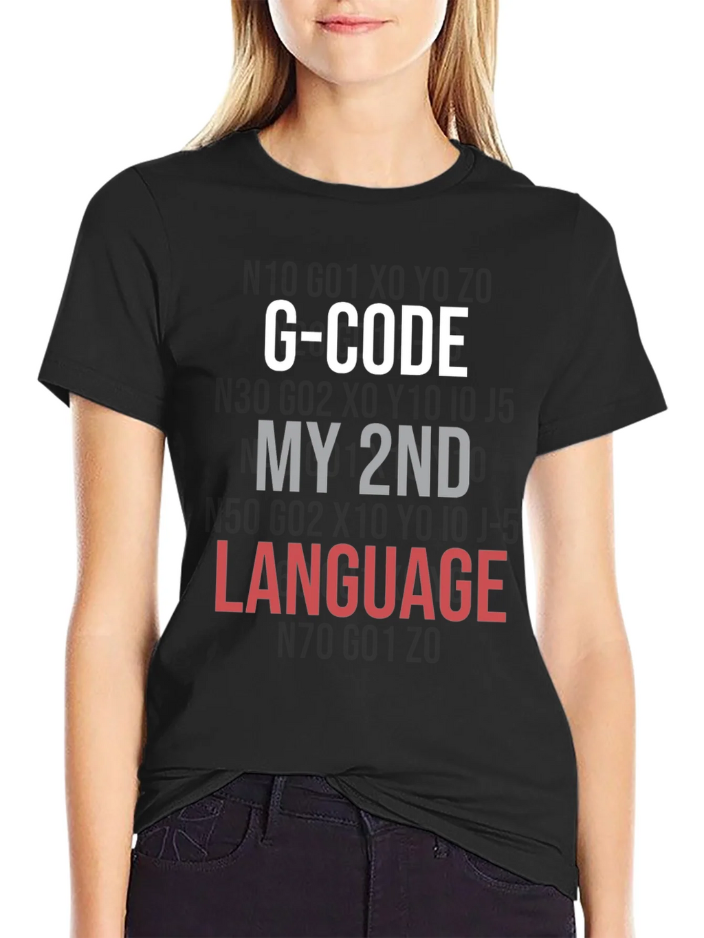 G-Code My 2nd Language Black T-Shirt product image 2