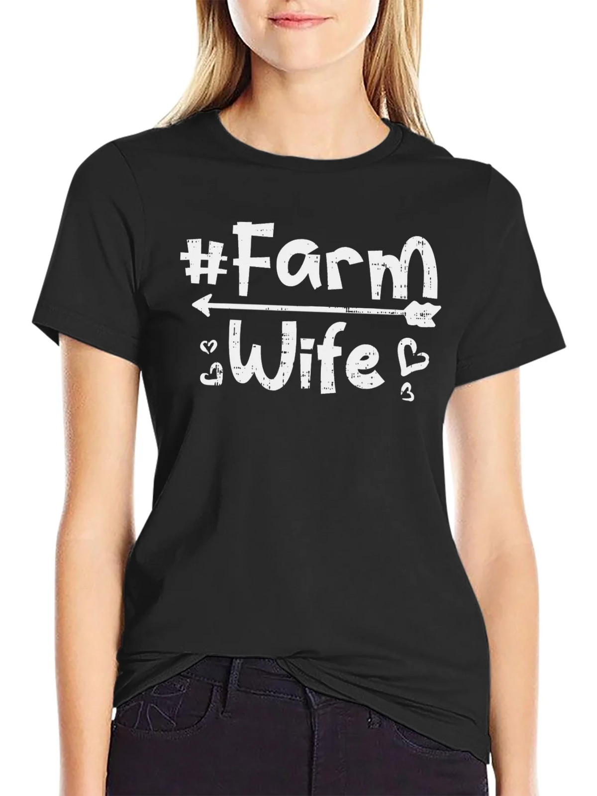 #Farm Wife Graphic Tee - Black Cotton T-Shirt product image 2