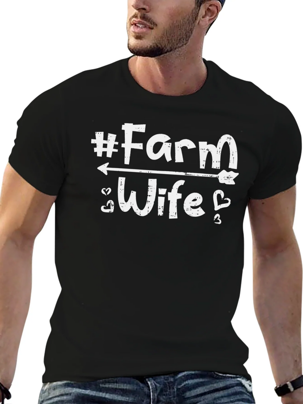 #Farm Wife Graphic Tee - Black Cotton T-Shirt product image 6