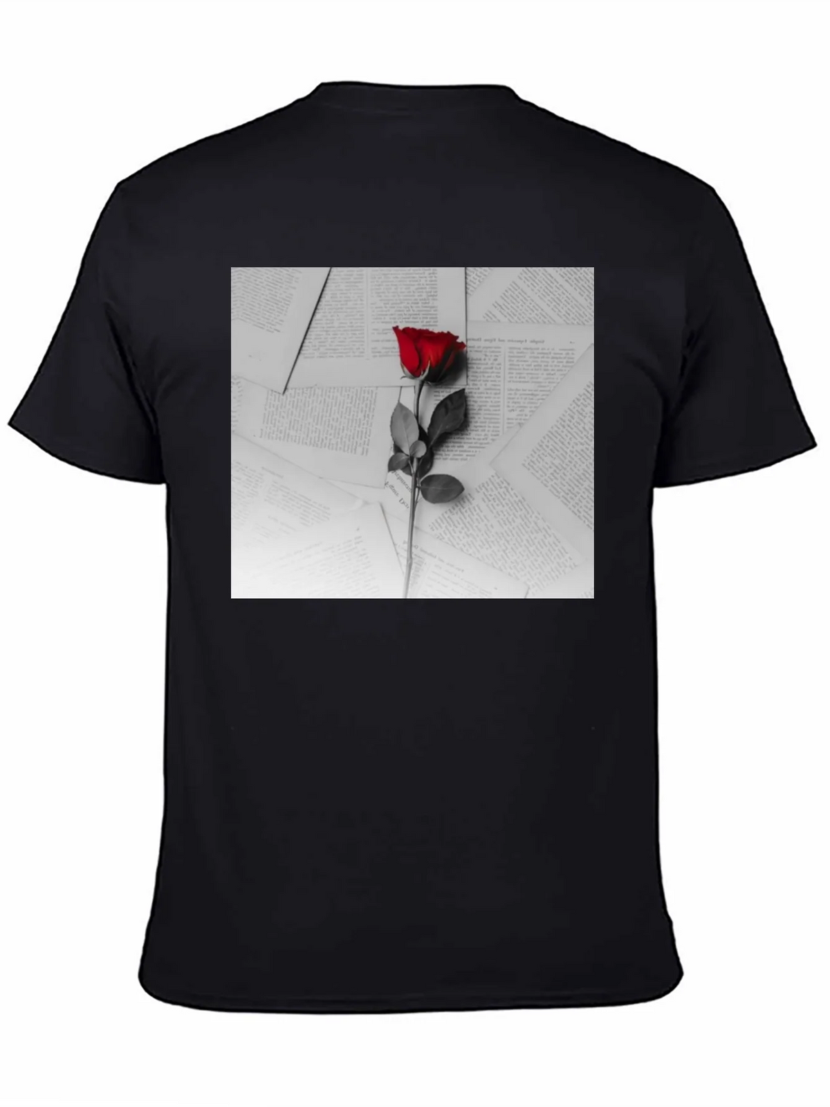Red Rose on Books Graphic Tee - Trendy Style product image 4