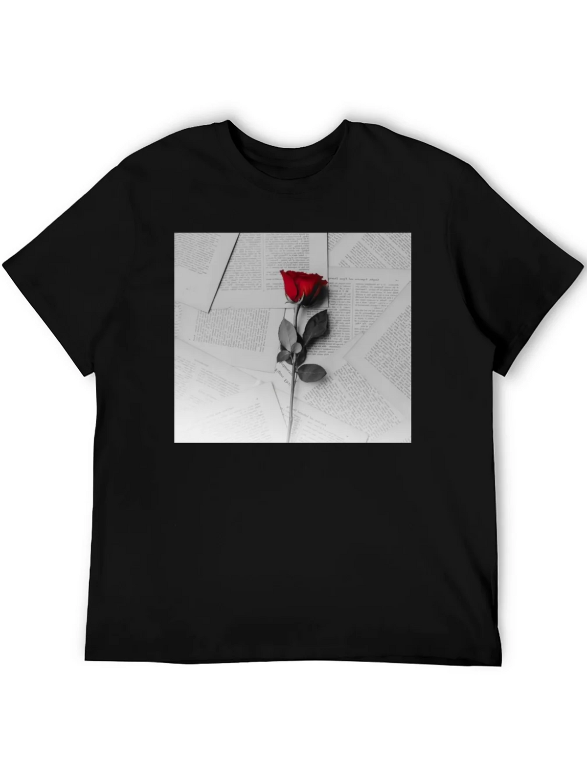 Red Rose on Books Graphic Tee - Trendy Style product image 5