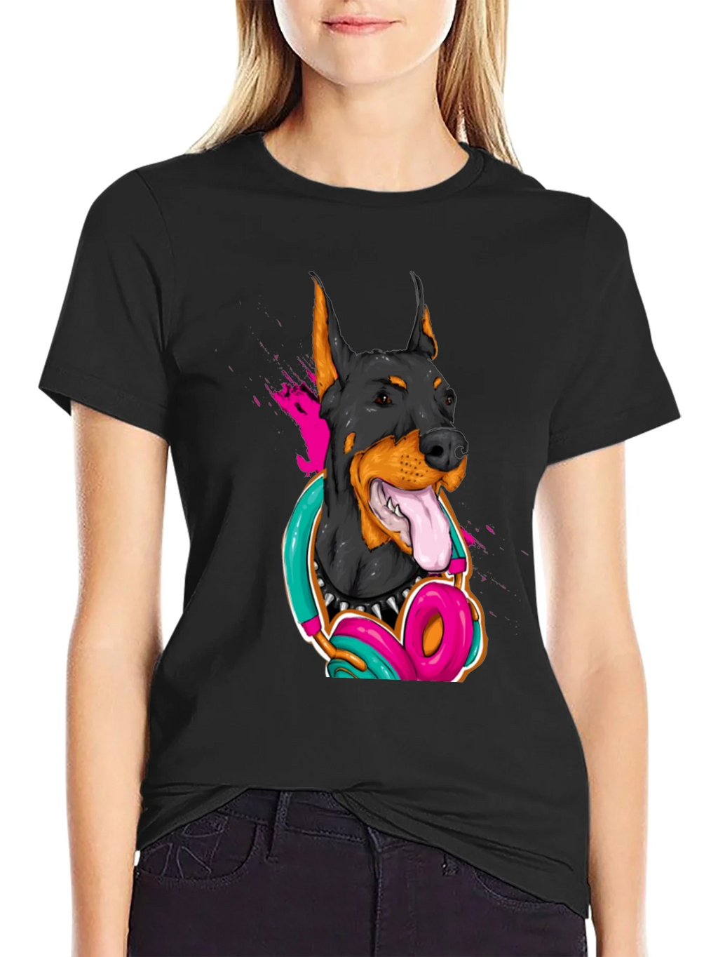 Cool Doberman Dog Graphic T-Shirt product image 2