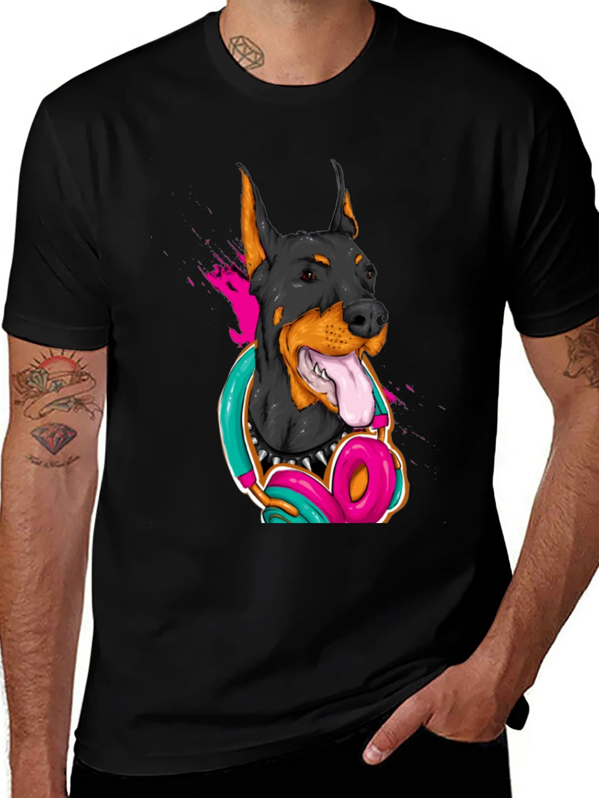 Cool Doberman Dog Graphic T-Shirt product image 1