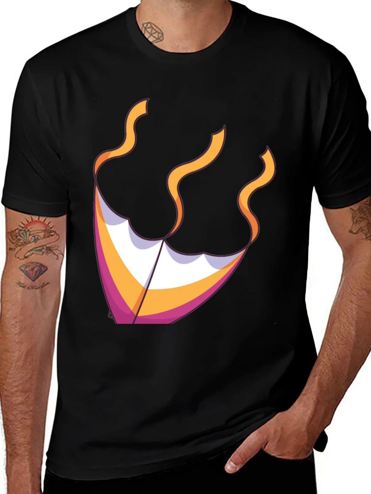Kite Graphic Tee - Black Cotton Blend product image 1