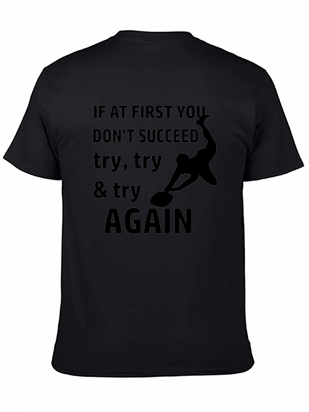 Try Again Black Graphic Tee - Inspirational Print product image 4