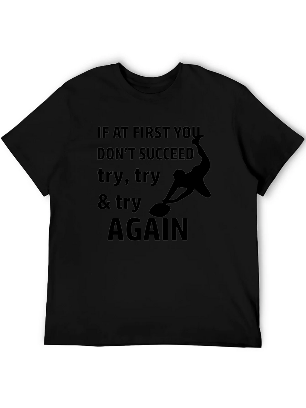 Try Again Black Graphic Tee - Inspirational Print product image 5