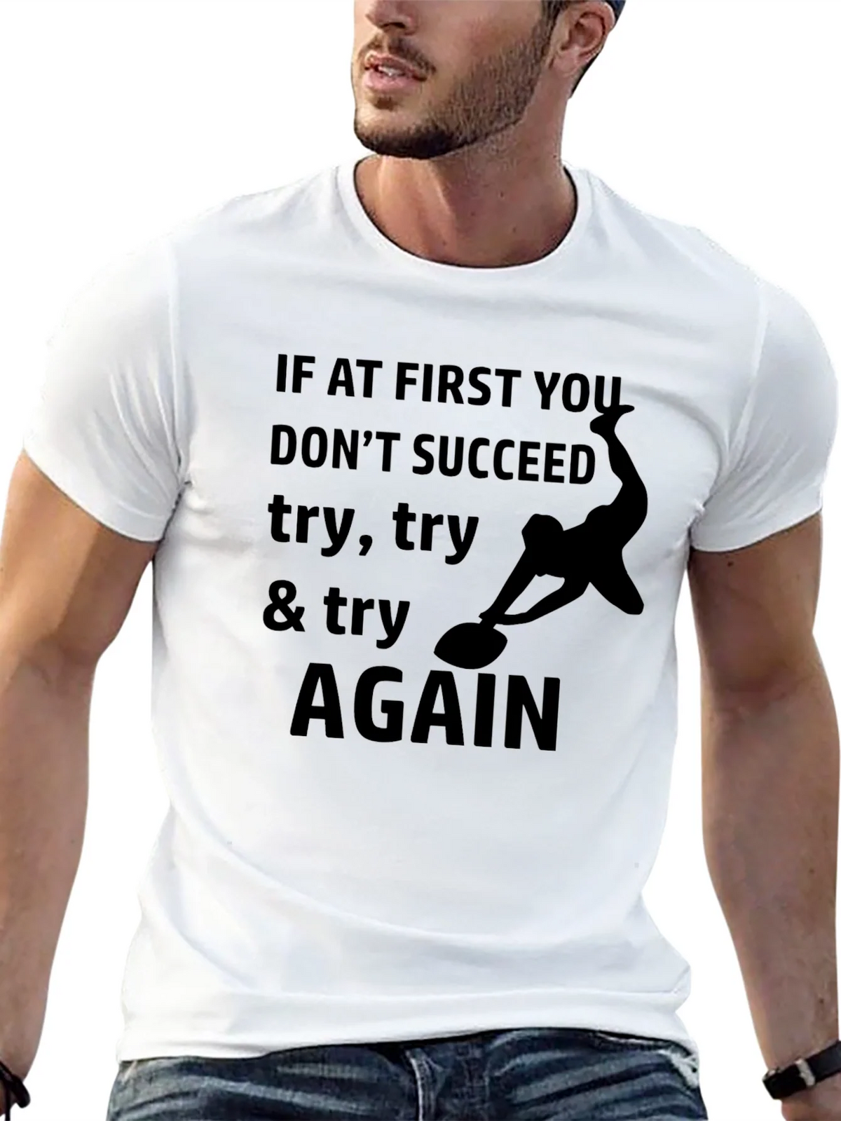 Try Again Black Graphic Tee - Inspirational Print product image 11