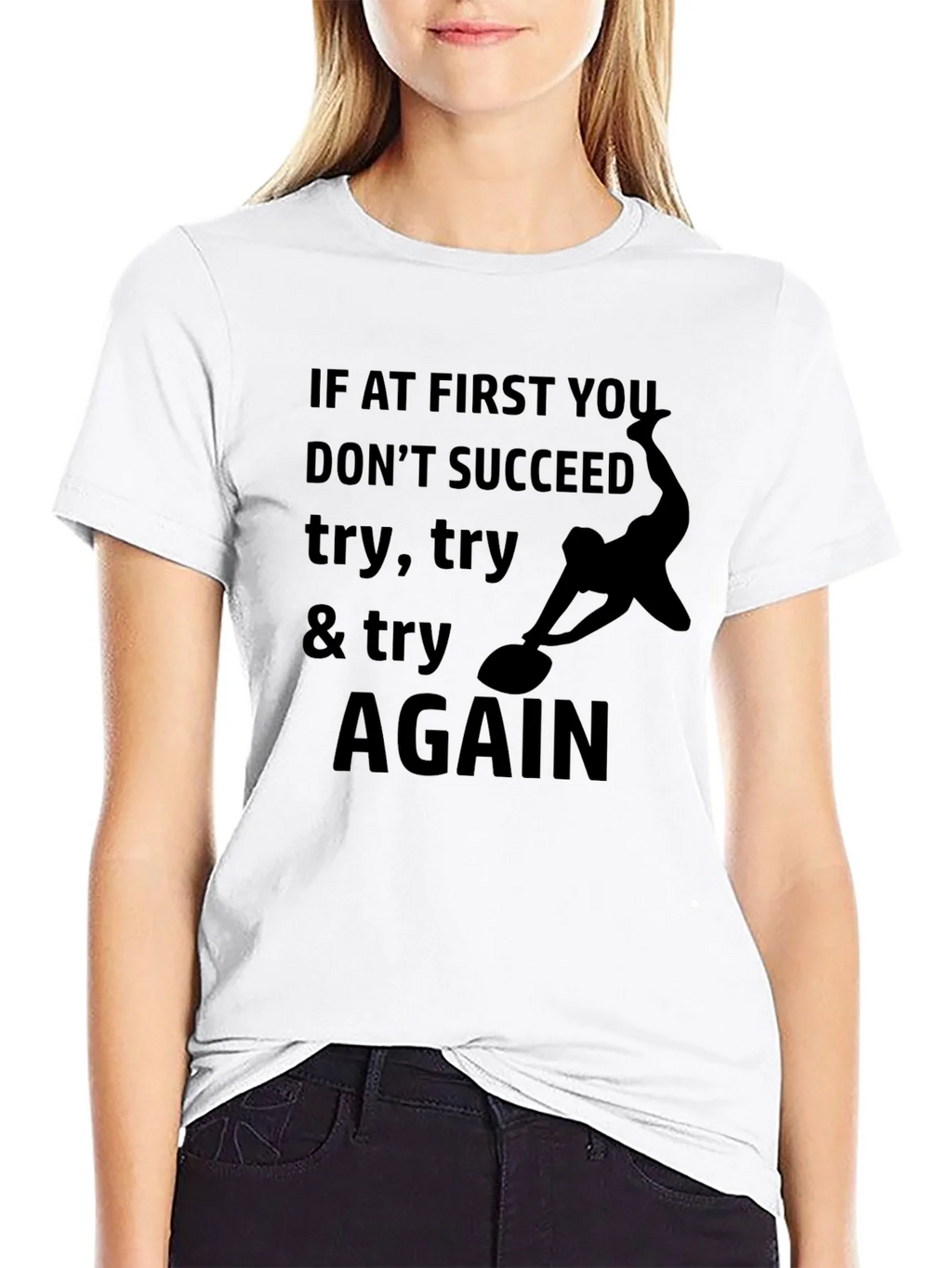 Try Again Black Graphic Tee - Inspirational Print product image 7