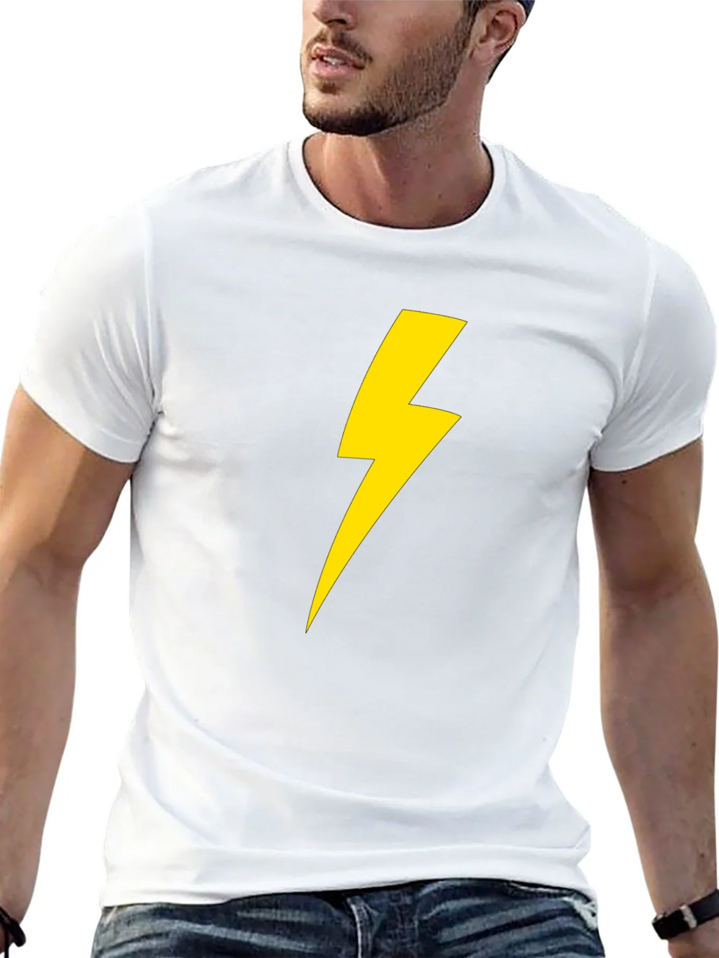 Lightning Bolt Graphic Tee - Black Cotton T-Shirt product image 6