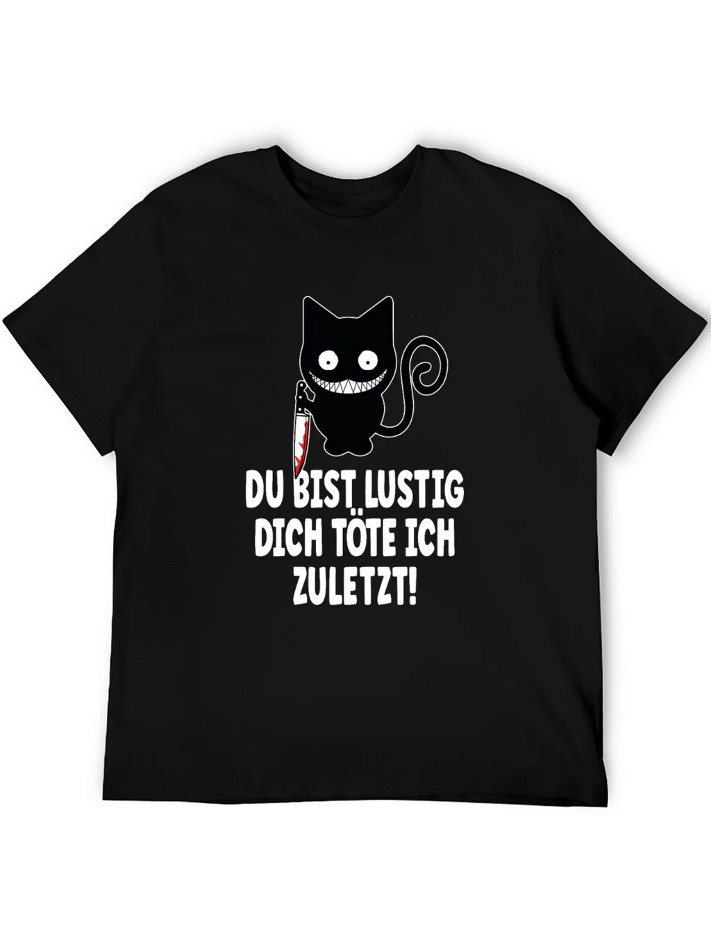 Creepy Cat Knife T-Shirt: Du Bist Lustig... product image 3