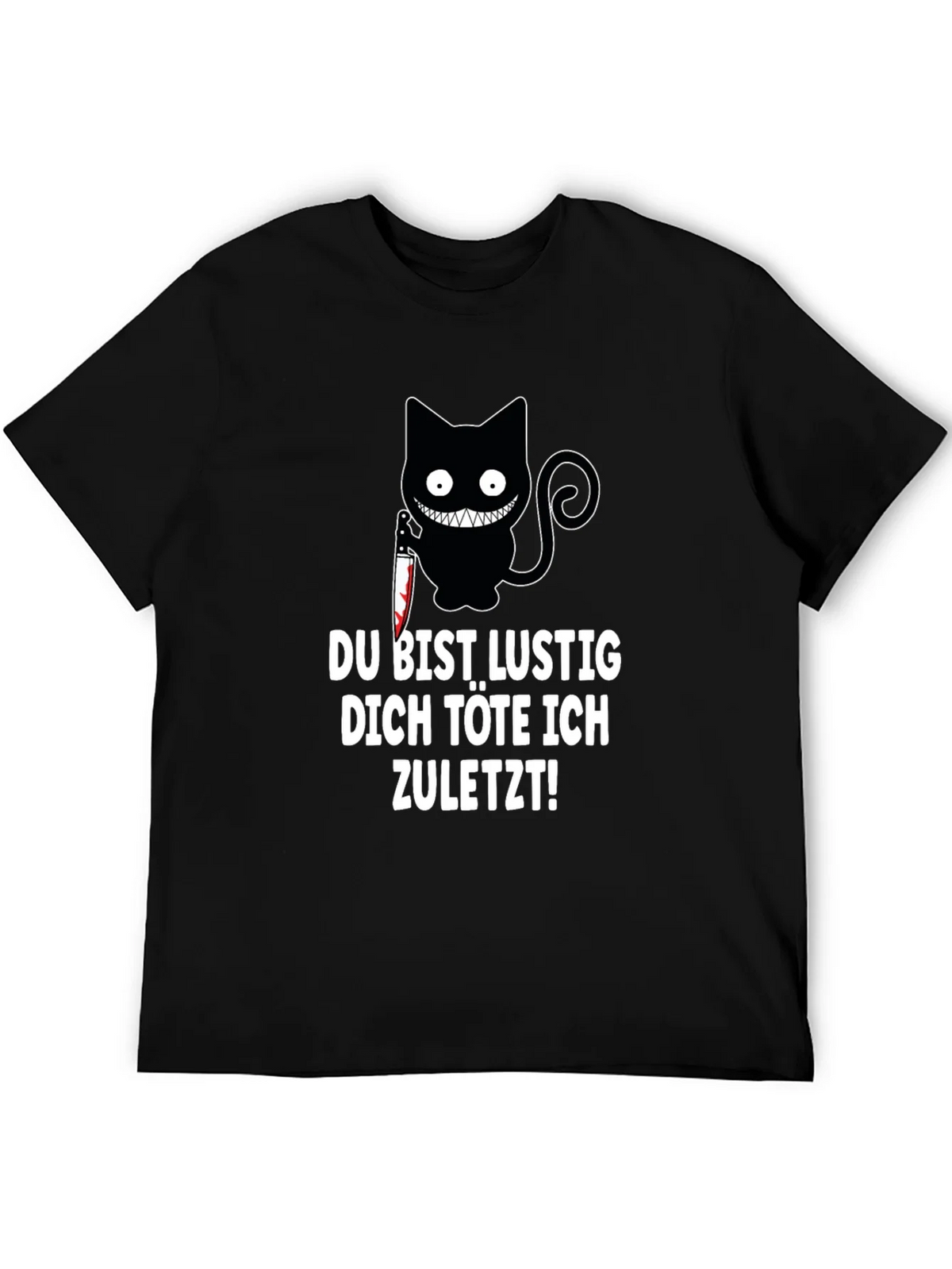 Creepy Cat Knife T-Shirt: Du Bist Lustig... product image 3