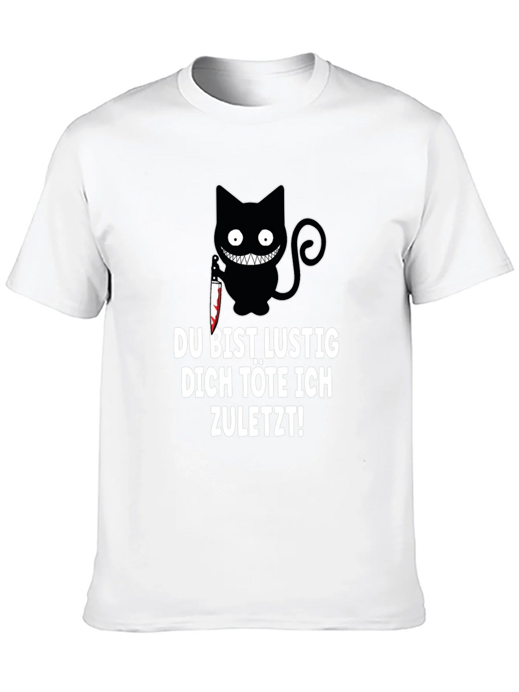 Creepy Cat Knife T-Shirt: Du Bist Lustig... product image 6