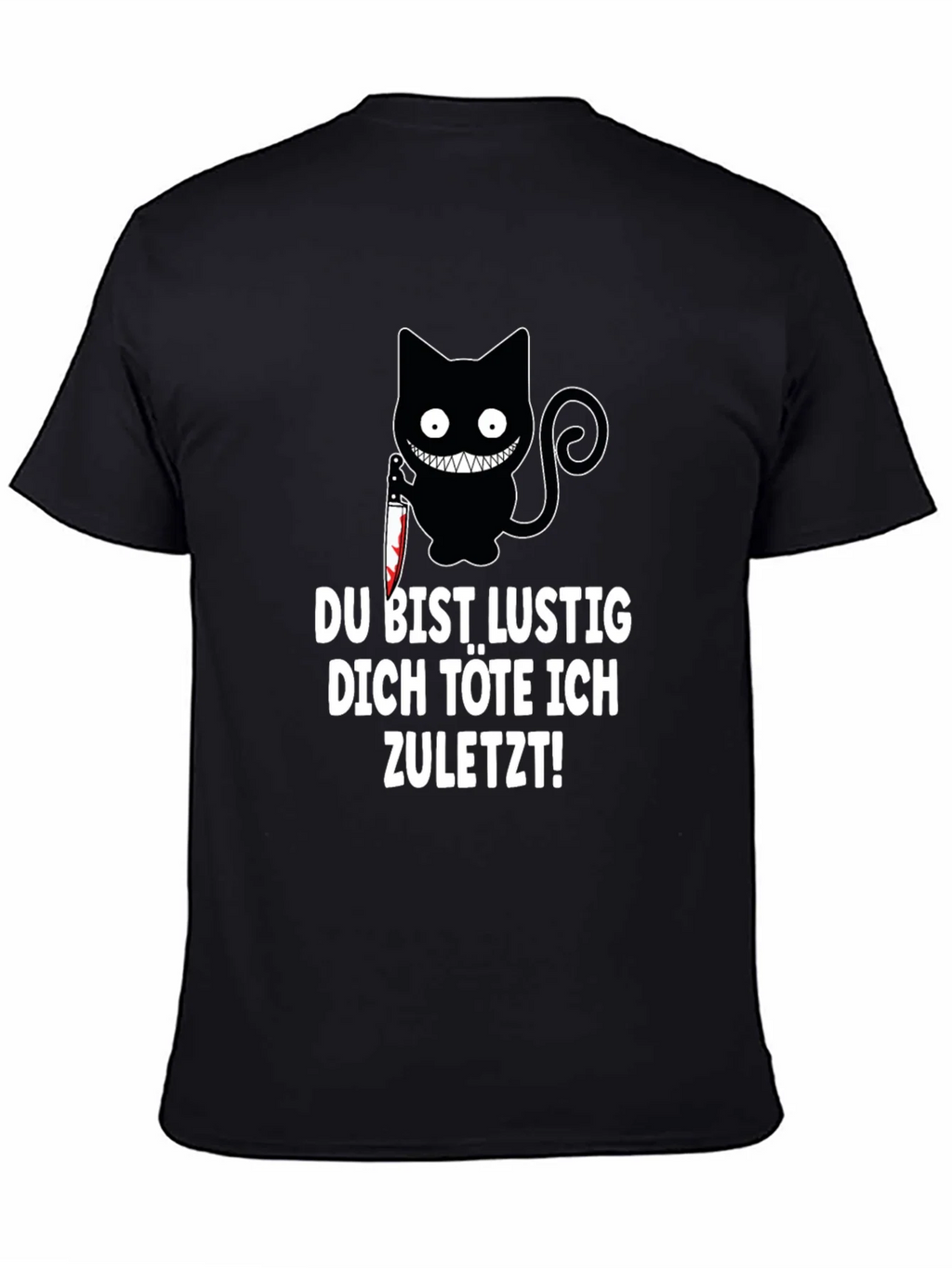 Creepy Cat Knife T-Shirt: Du Bist Lustig... product image 2