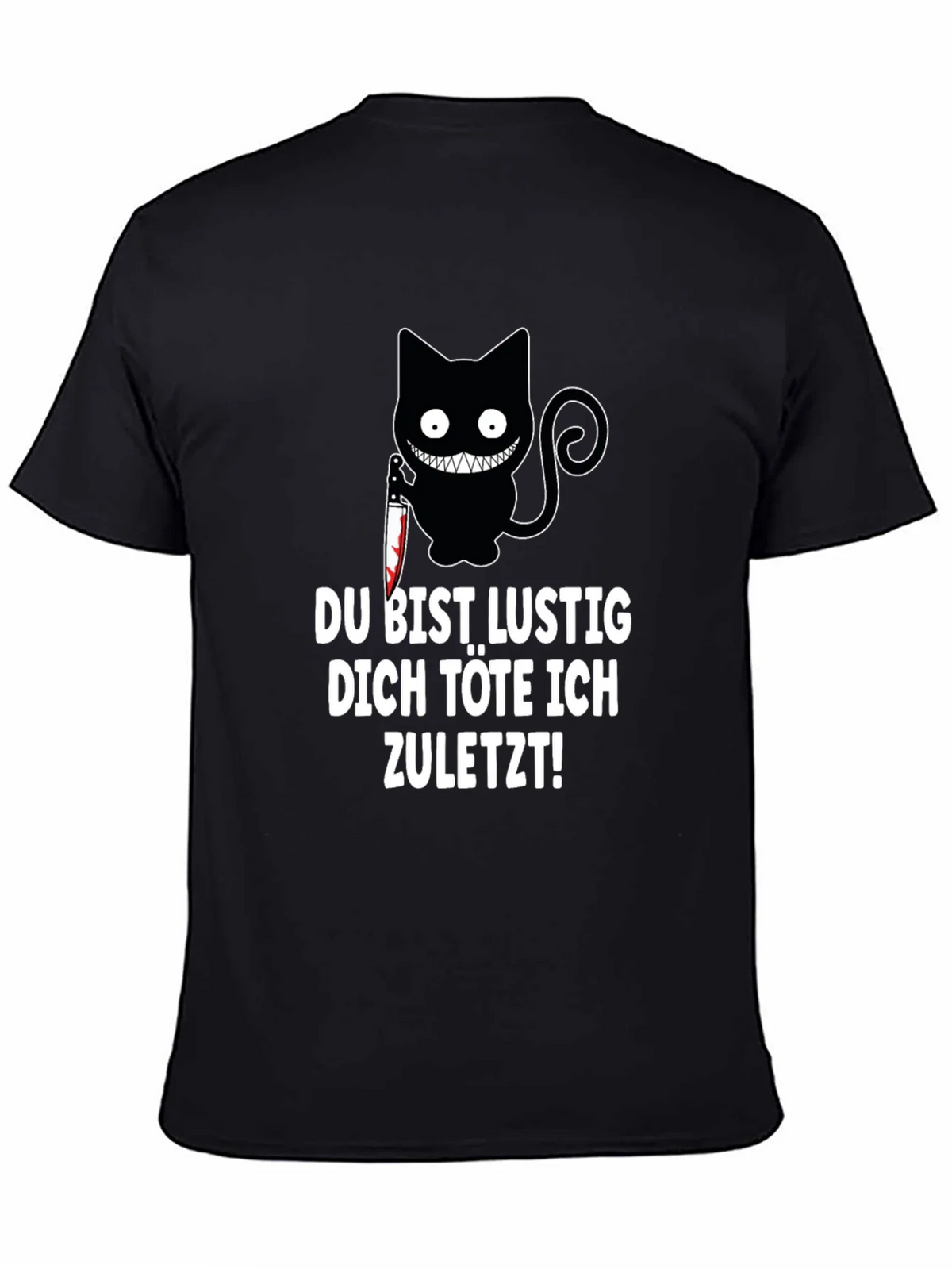 Creepy Cat Knife T-Shirt: Du Bist Lustig... product image 2