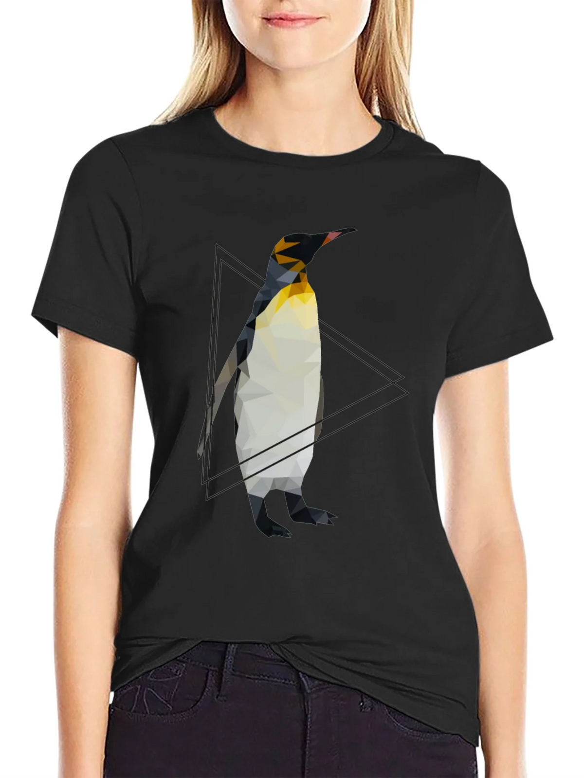 Geometric Penguin Graphic Tee - Cool Black T-Shirt product image 2