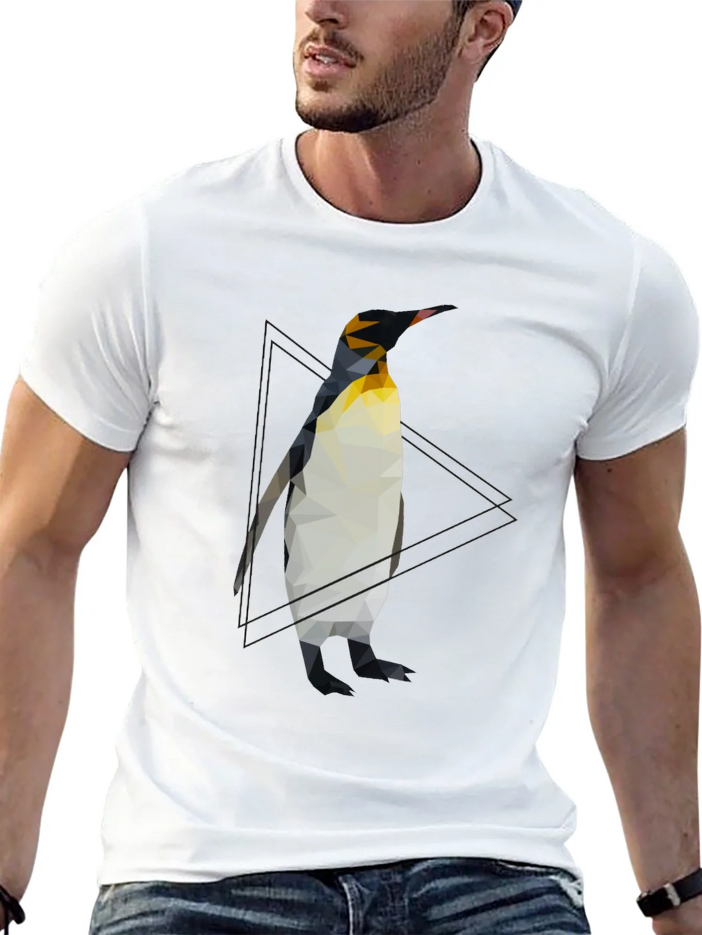 Geometric Penguin Graphic Tee - Cool Black T-Shirt product image 11