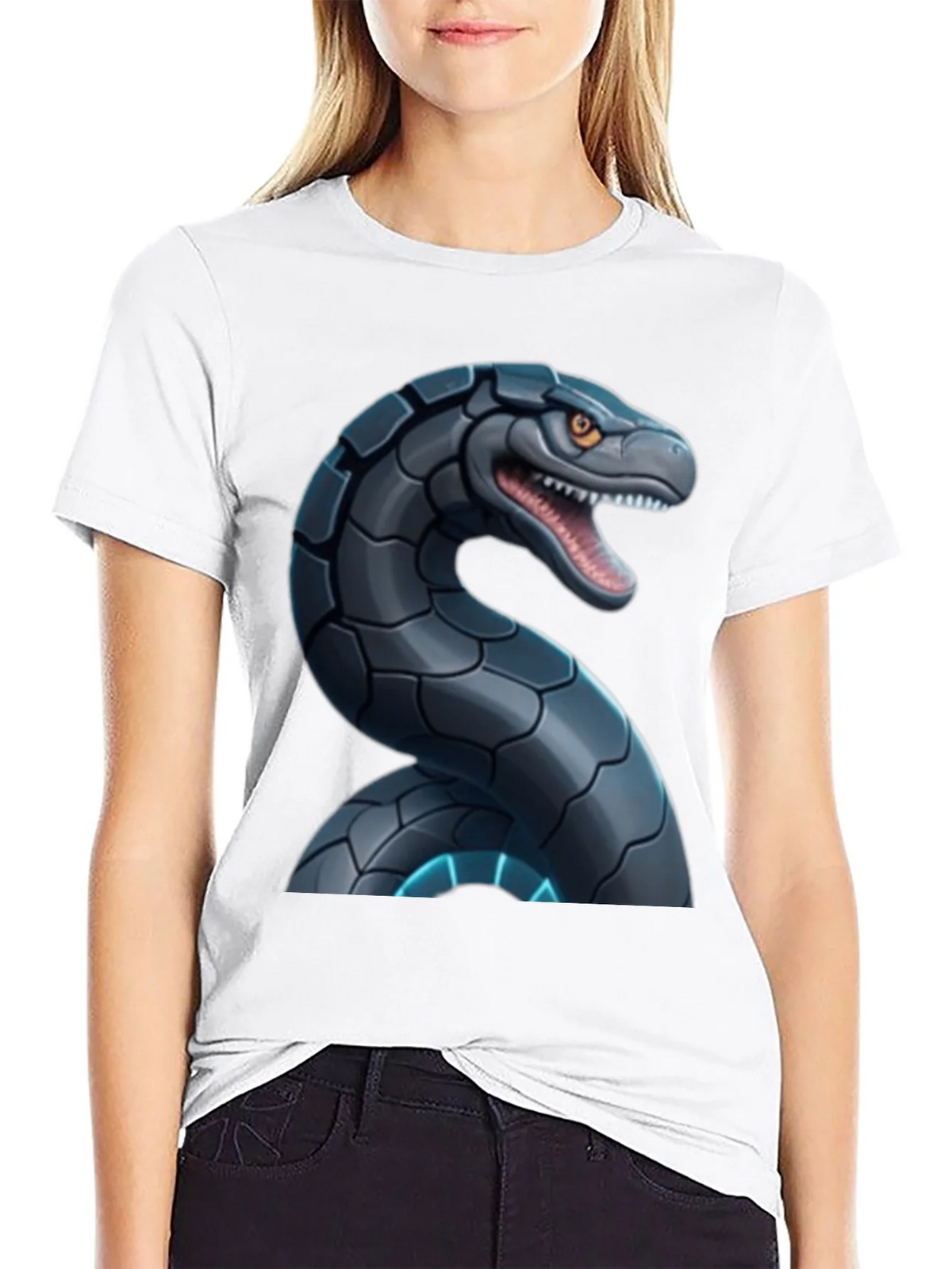 Robotic Snake Graphic T-Shirt - Black product image 8