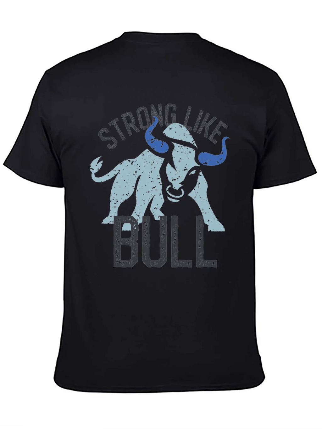 Strong Like Bull Graphic Tee - Black Cotton Blend T-Shirt product image 4