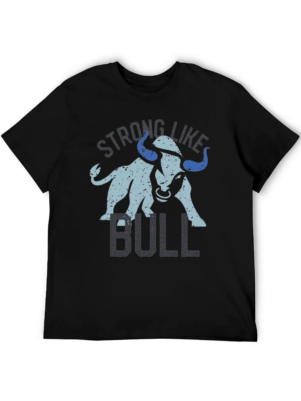 Strong Like Bull Graphic Tee - Black Cotton Blend T-Shirt product image 5