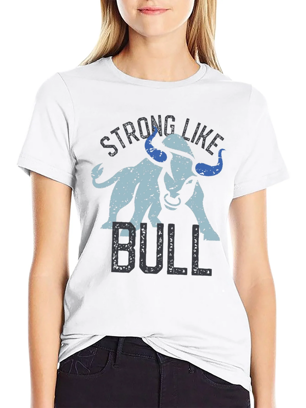 Strong Like Bull Graphic Tee - Black Cotton Blend T-Shirt product image 8
