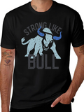 Strong Like Bull Graphic Tee - Black Cotton Blend T-Shirt product image 1