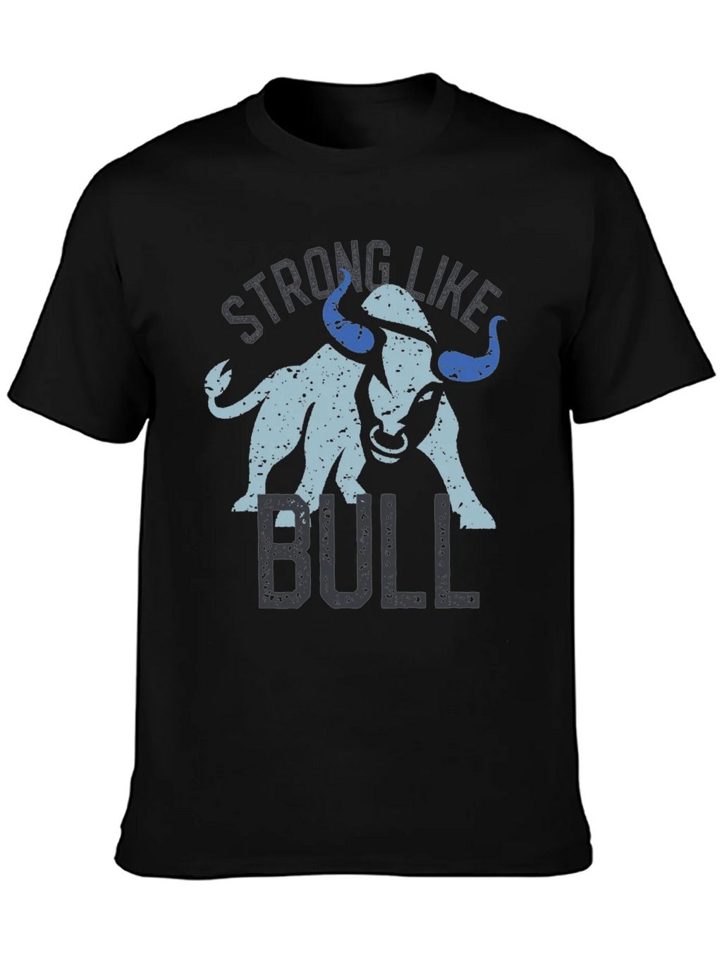 Strong Like Bull Graphic Tee - Black Cotton Blend T-Shirt product image 3